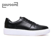 Low Top Black Leather Sneakers